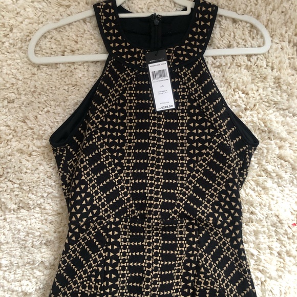 BCBG Max Azria Dress S Tribal Pattern Black & Tan - Picture 2 of 7